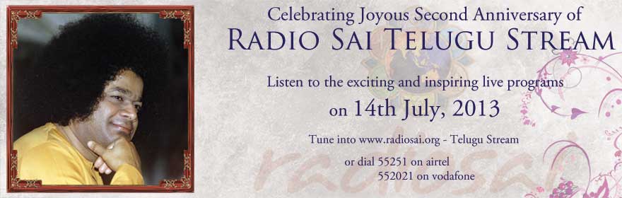Celebrating Joyous Second Anniversary of Radio Sai Telugu Stream