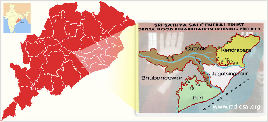 odisha proyecto de vivienda por la confianza centro Sathya Sai